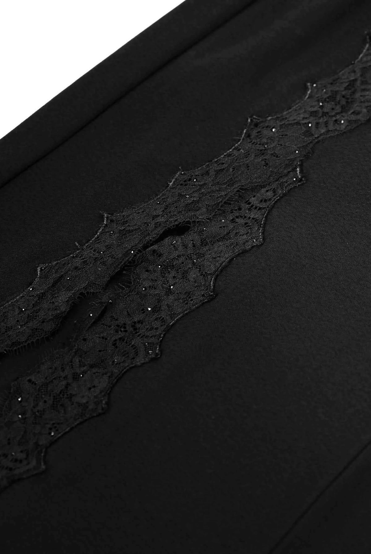 Lace-Slit Knit Dress