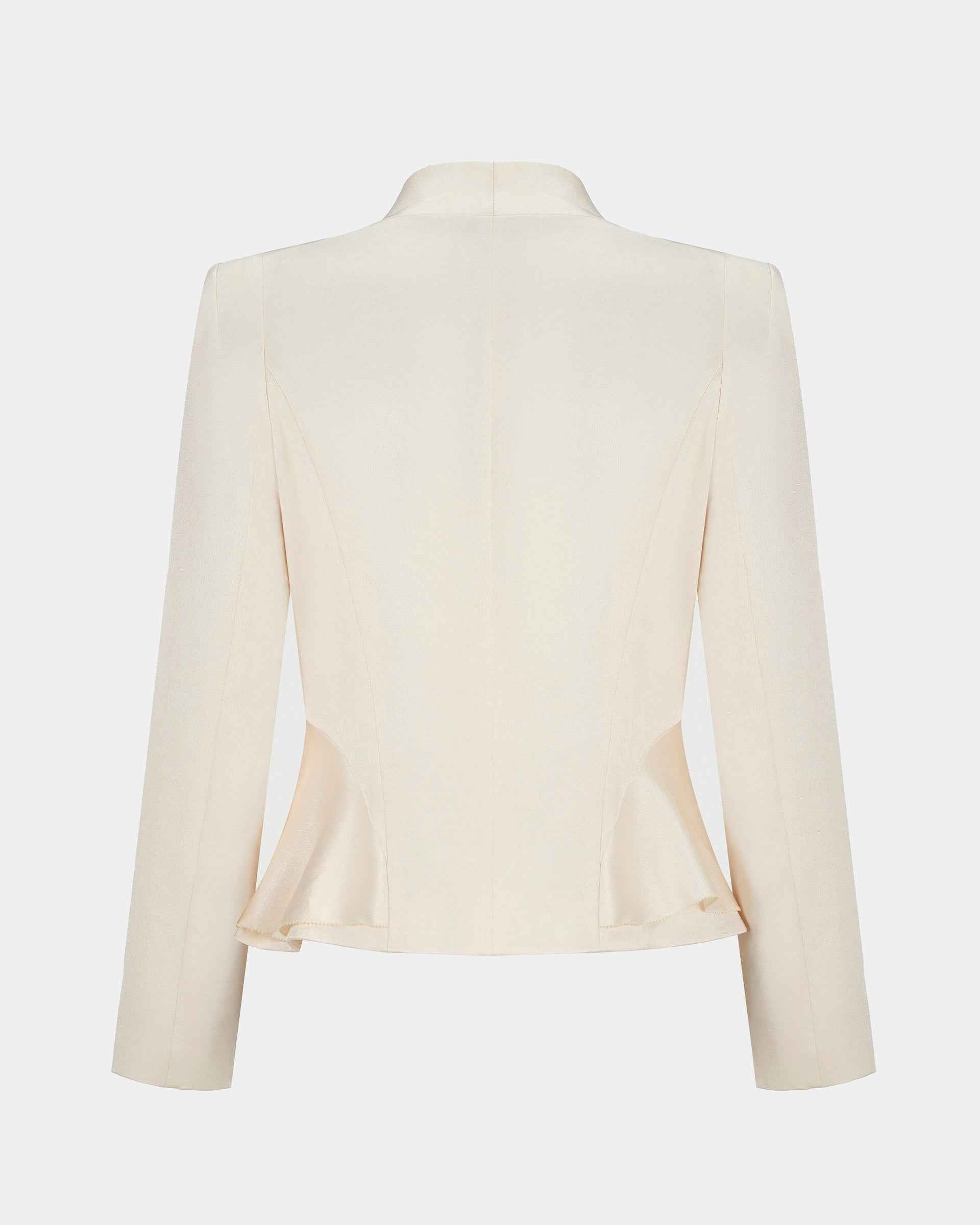 Ivory Bamboo-Clasp Blazer