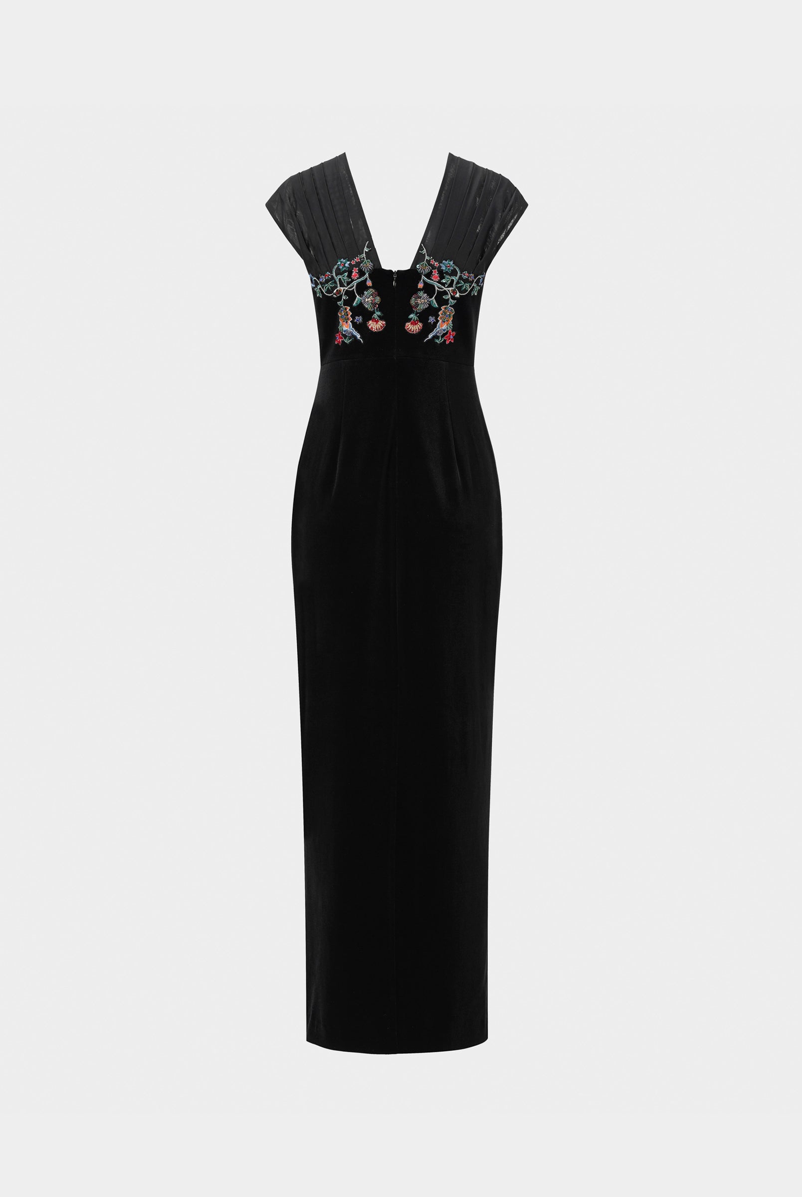 Phoenix Embroidered Gown with Pleated Shoulders - Sussiland