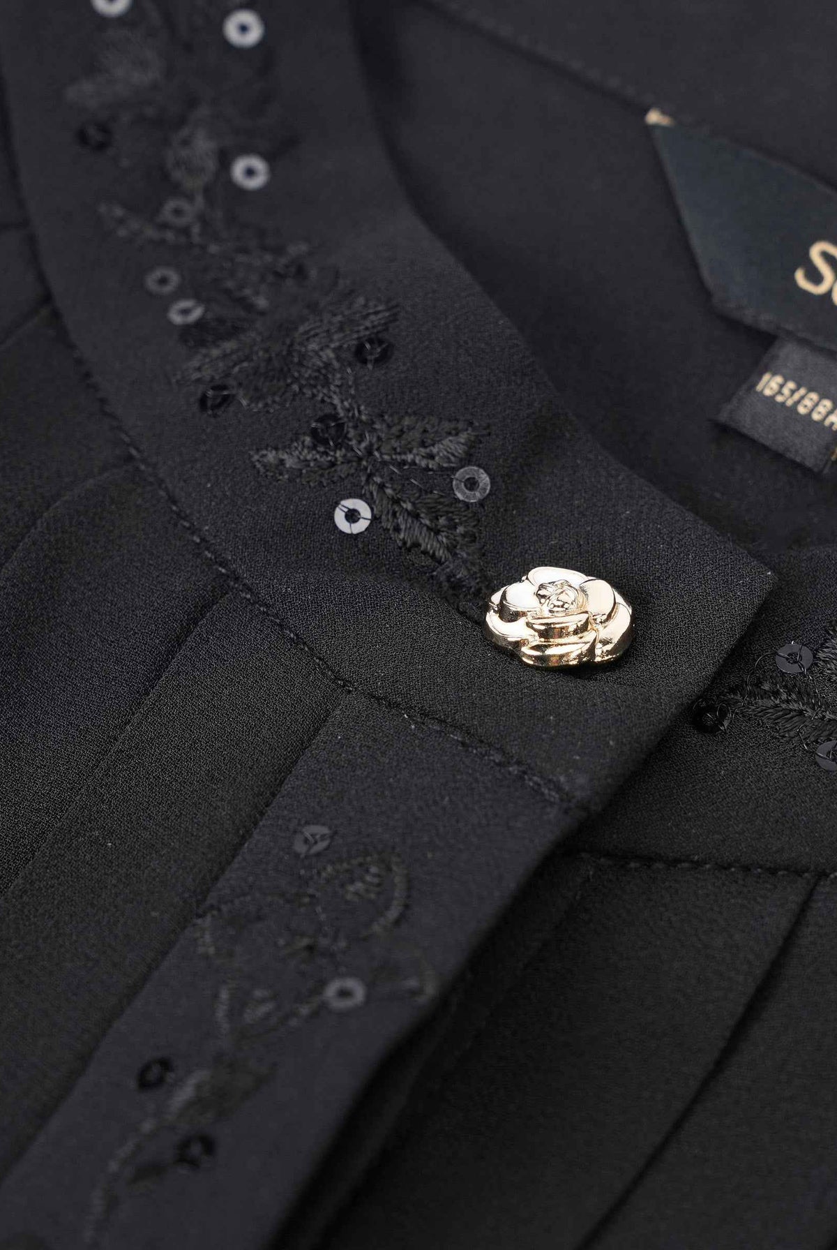Modern Black Embroidered Blouse