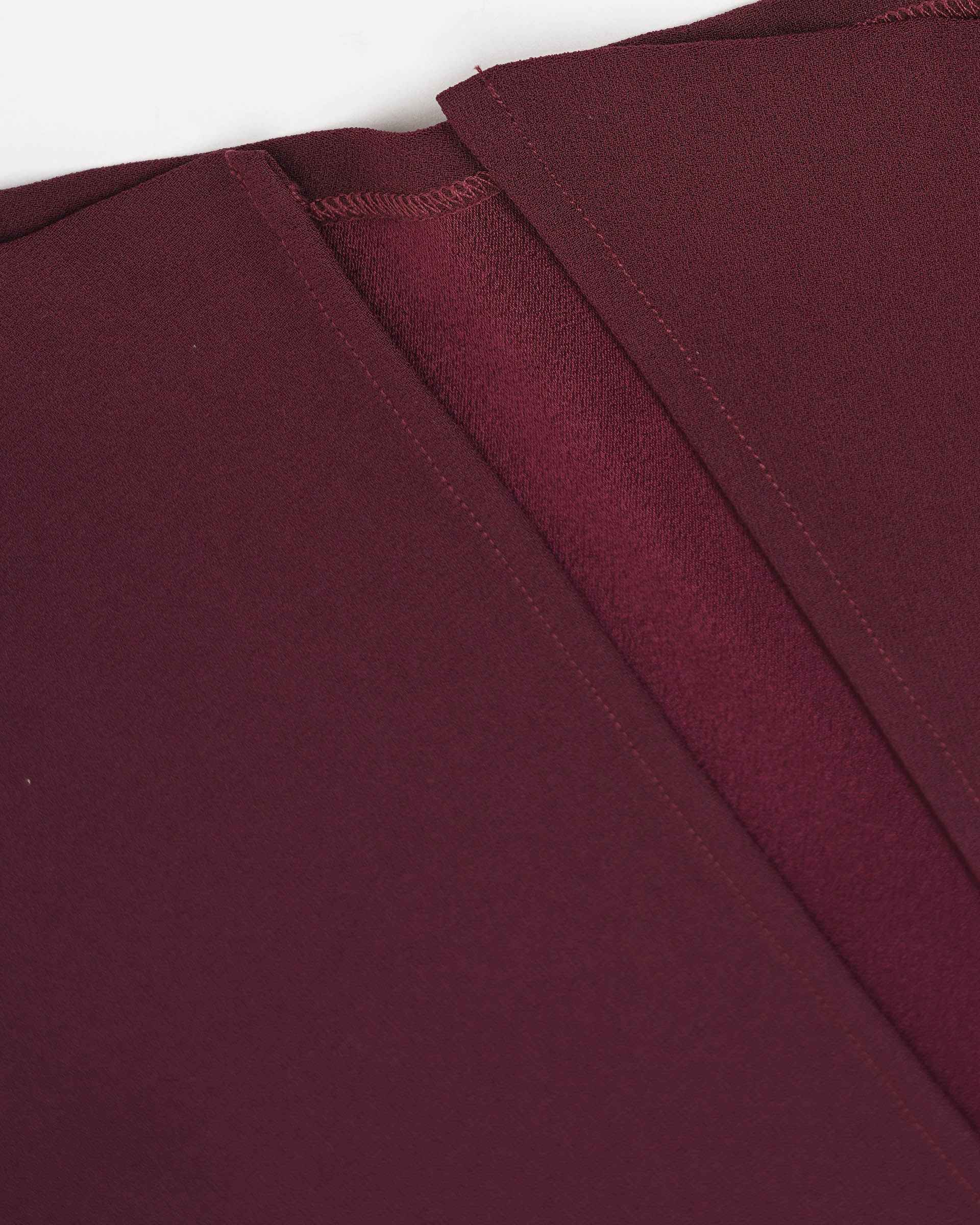 Asymmetrical Burgundy Midi Skirt