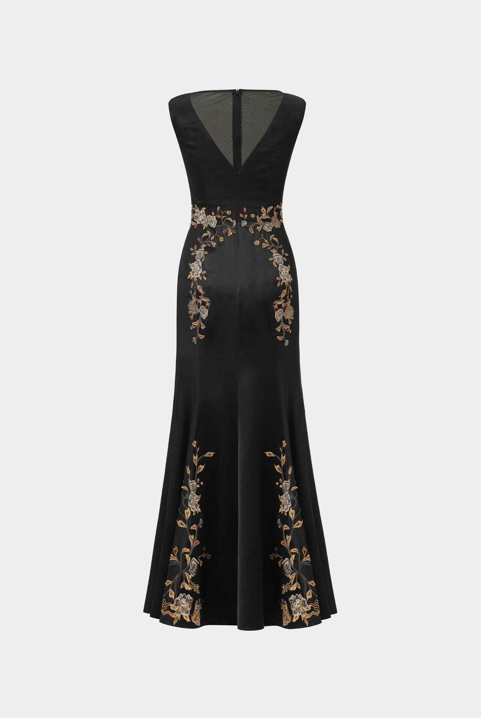 Embroidered High-Waist Gown