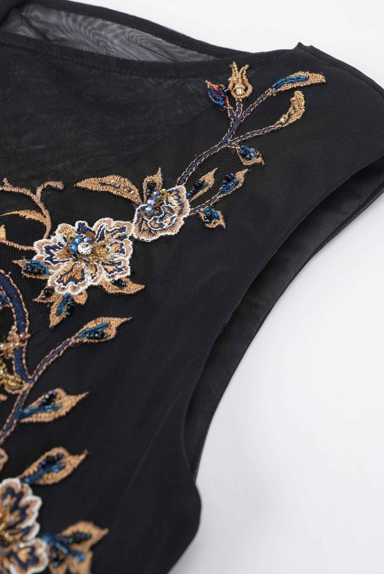 Embroidered High-Waist Gown