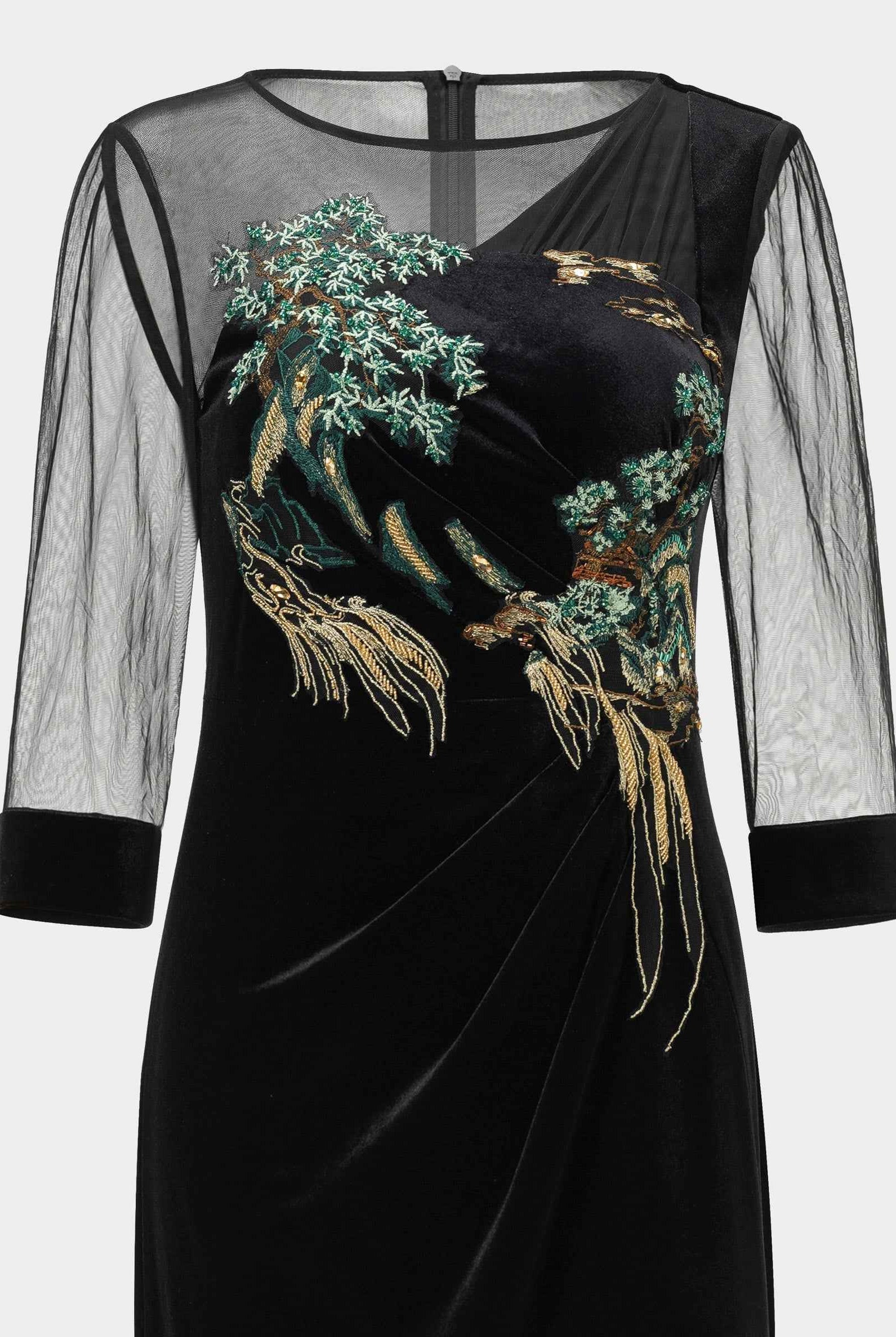 Riverscape Embroidered Midi Dress
