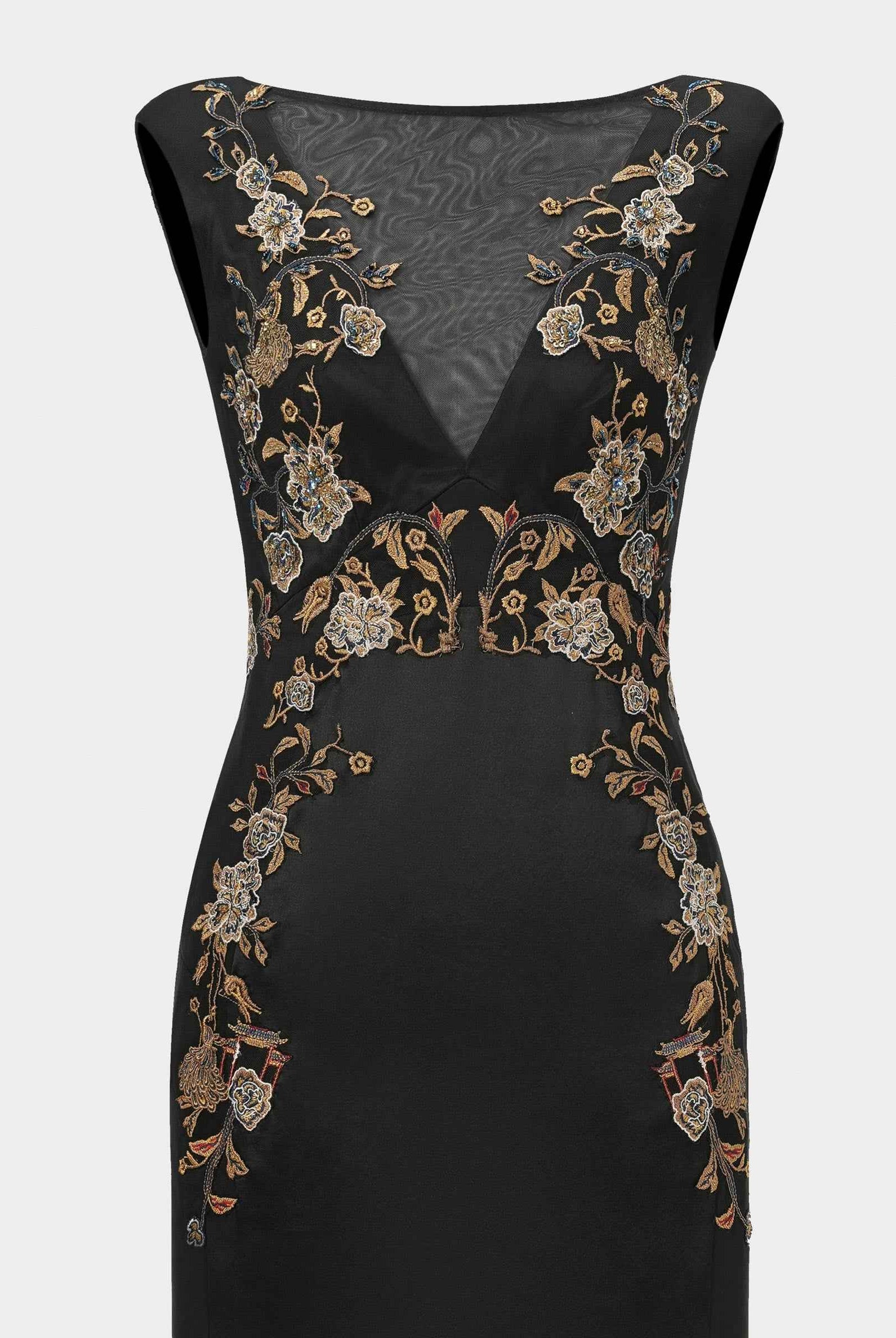 Embroidered High-Waist Gown