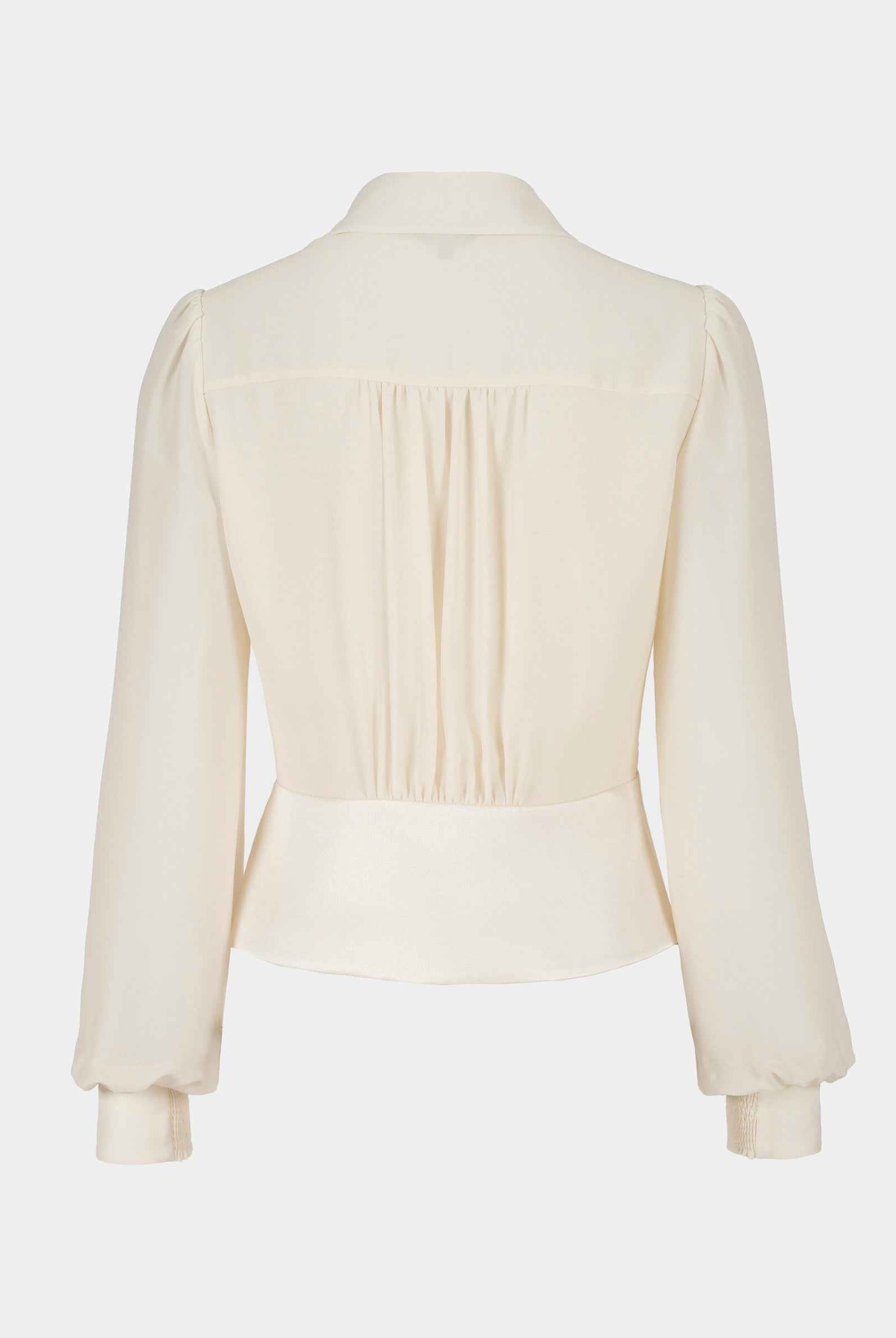 Stand Collar Lantern Sleeve Blouse