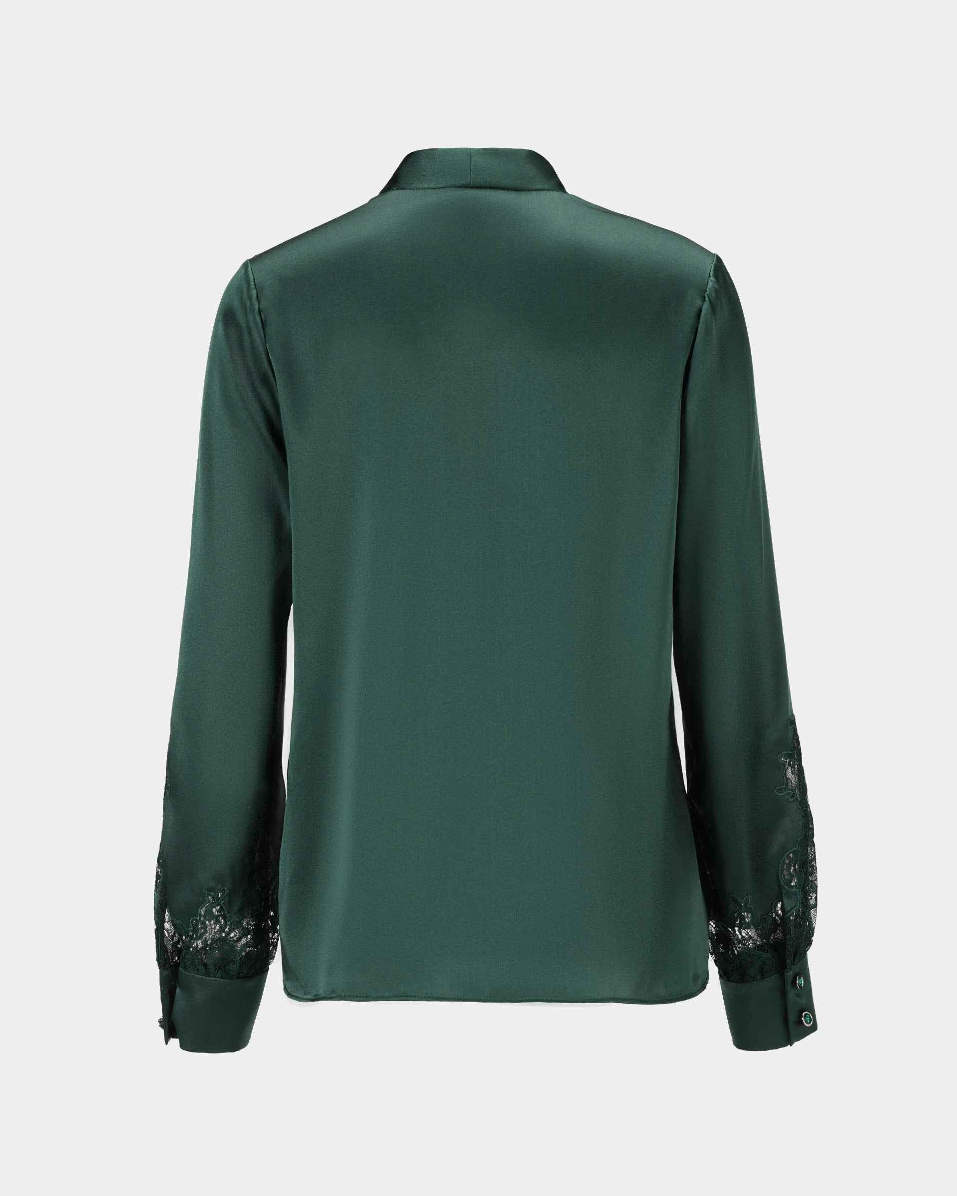 Emerald Silk-Twill Blouse