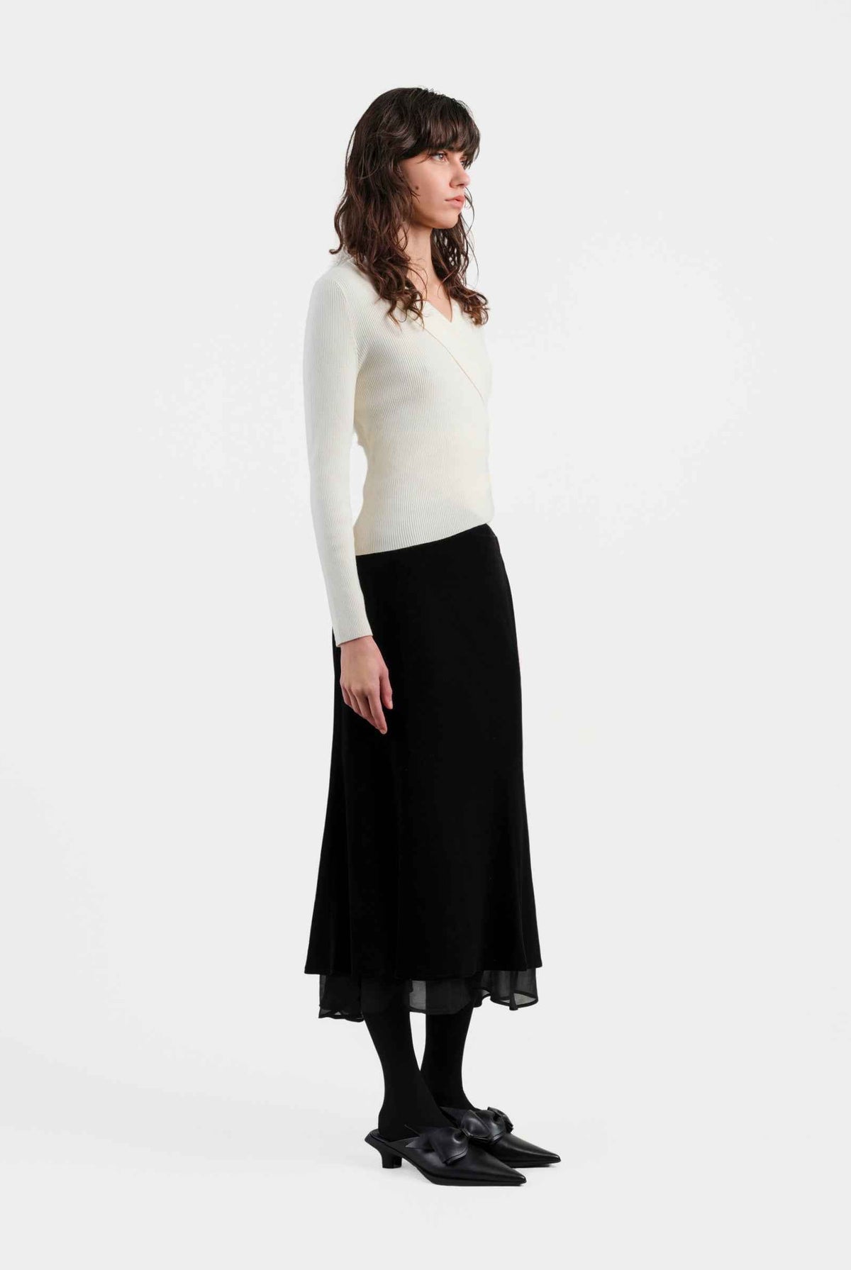 Silk-Blend Midi Skirt