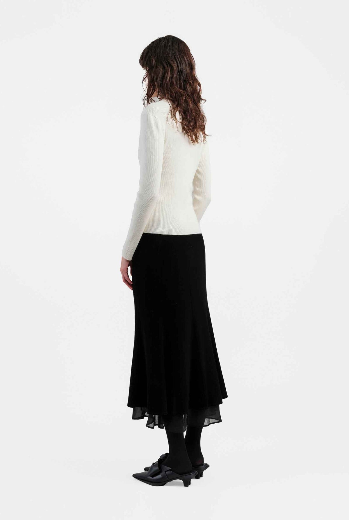 Silk-Blend Midi Skirt