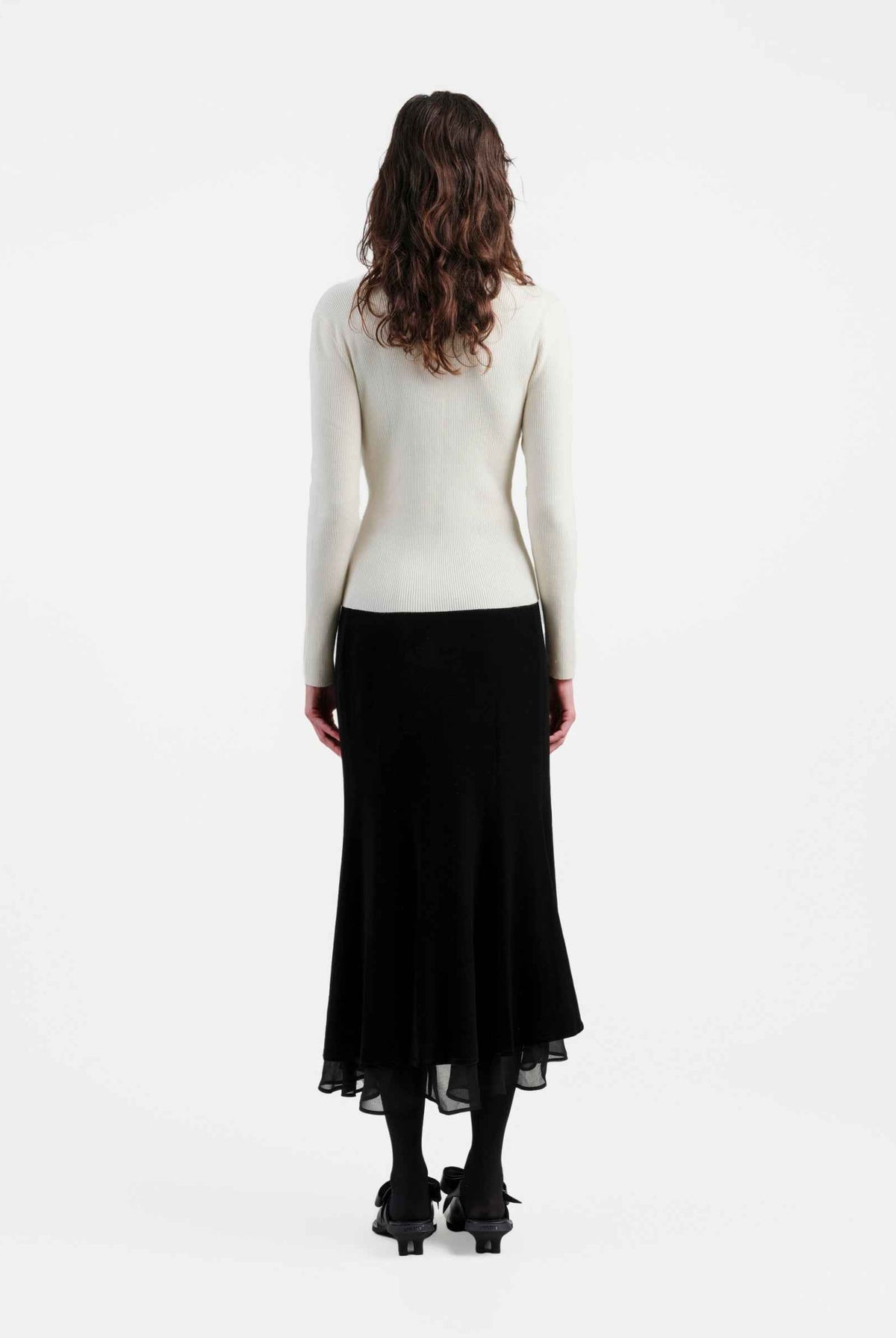 Silk-Blend Midi Skirt