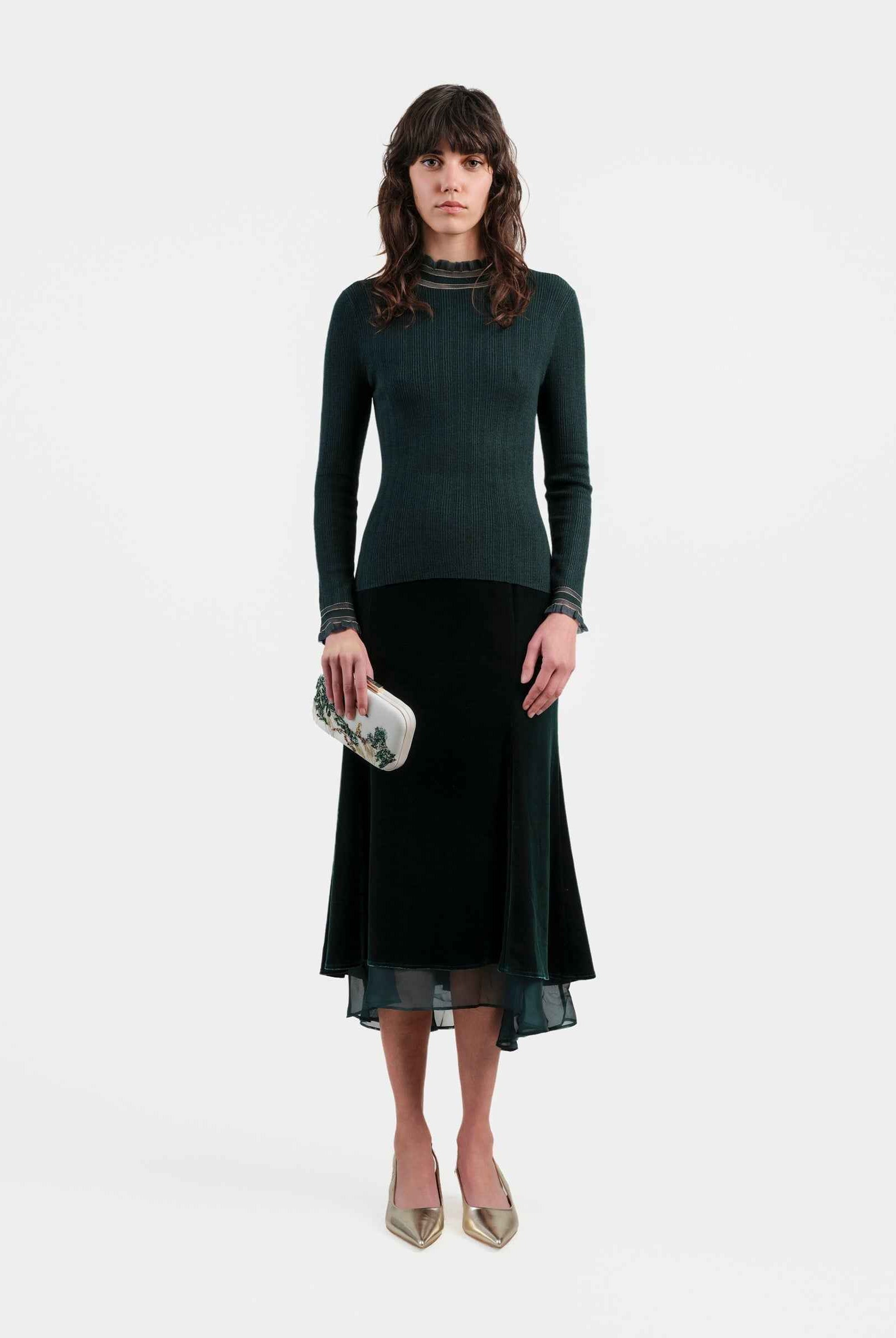 Velvet Midi Skirt
