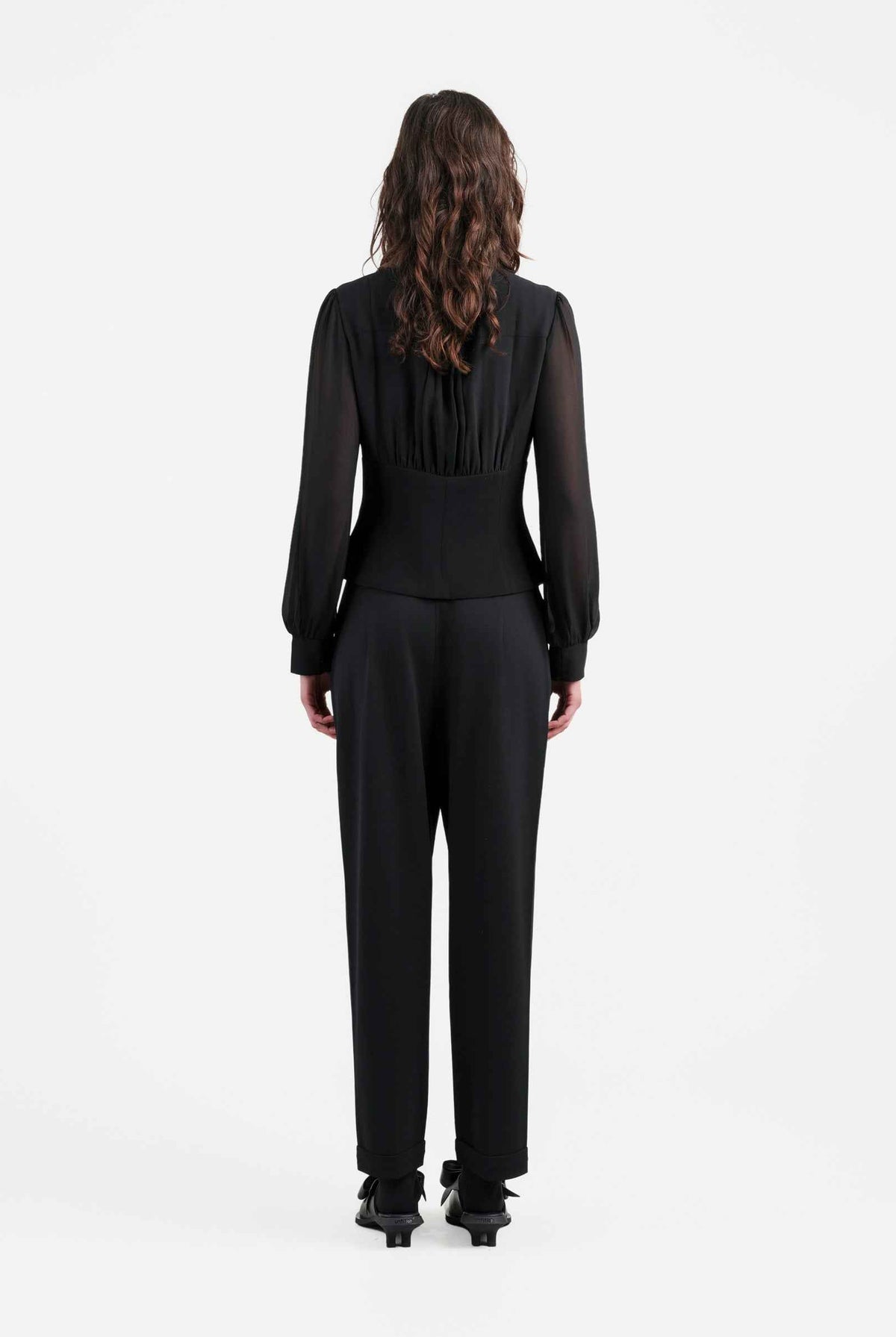 Modern Black Embroidered Blouse