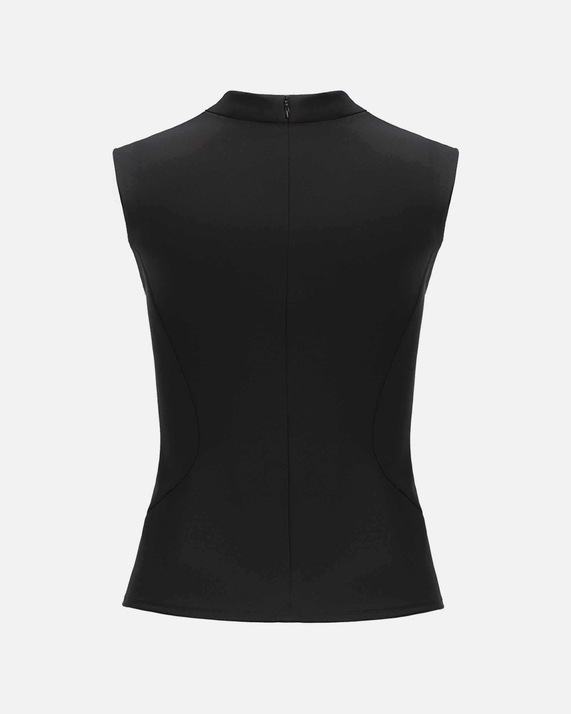 Sophisticated Sleeveless Cinched-Waist Blouse