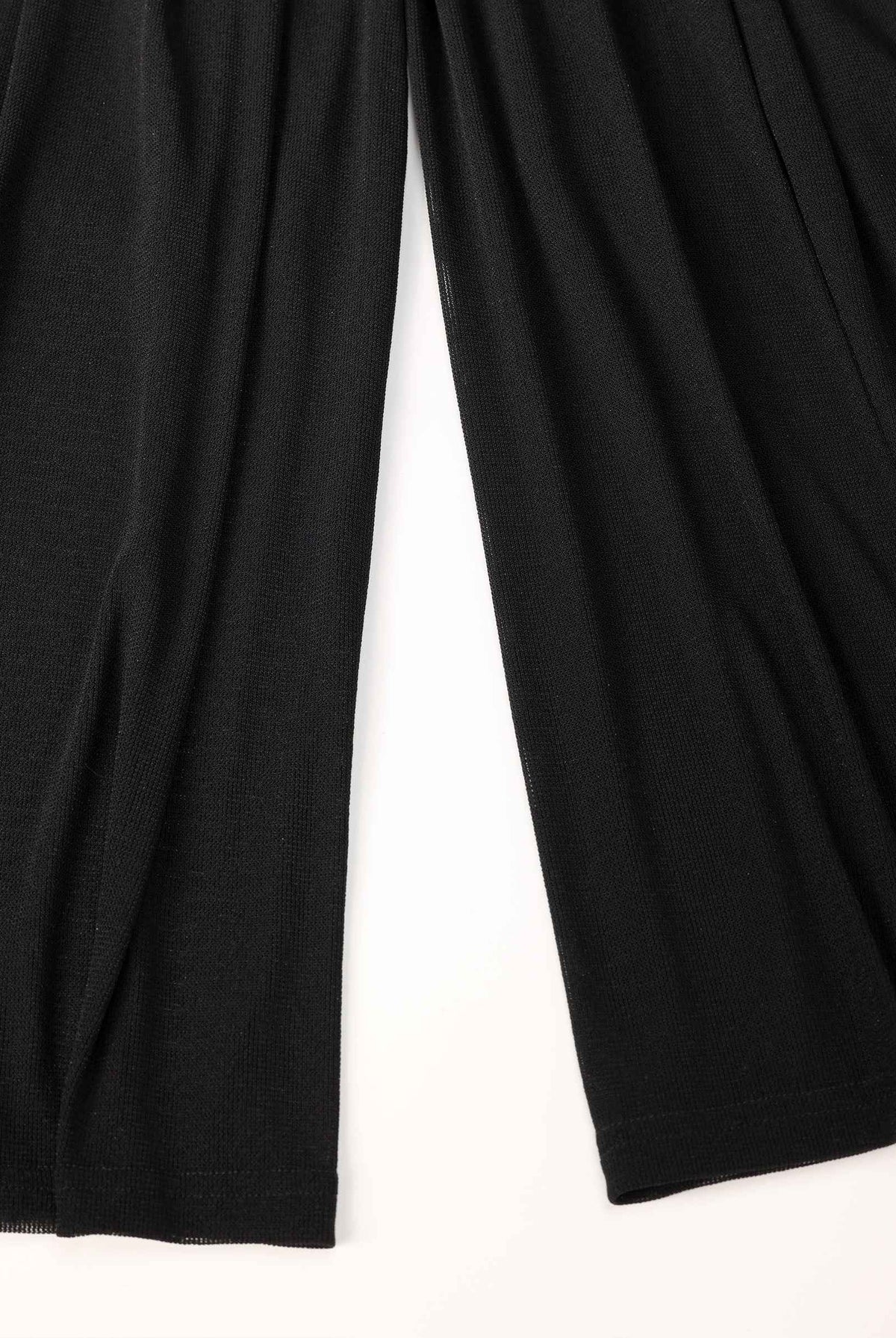 Black Resort-Style Wide-Leg Palazzo Pants