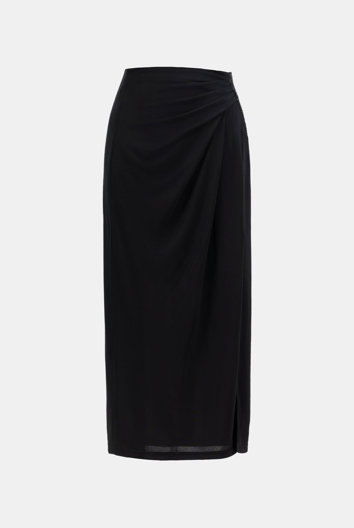 Elegant Crystal-Embellished Bodycon Midi Skirt - Sussiland