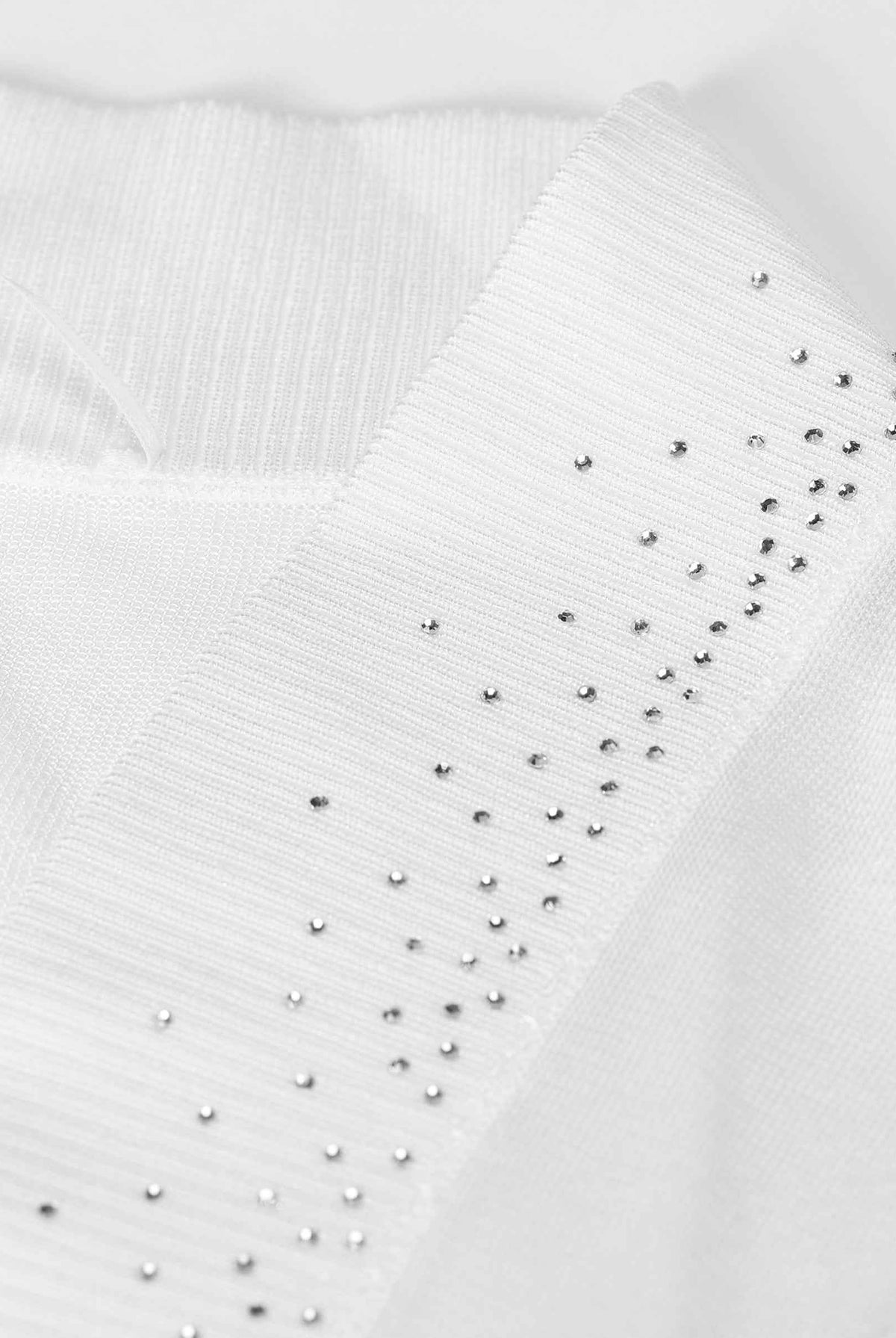 Crystal-Embellished Three-Quarter Sleeve Cropped Cardigan