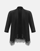 Elegant Shawl-Collar Lace Coat