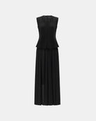 Sophisticated Sleeveless Waist-Defining Blouse - Sussiland