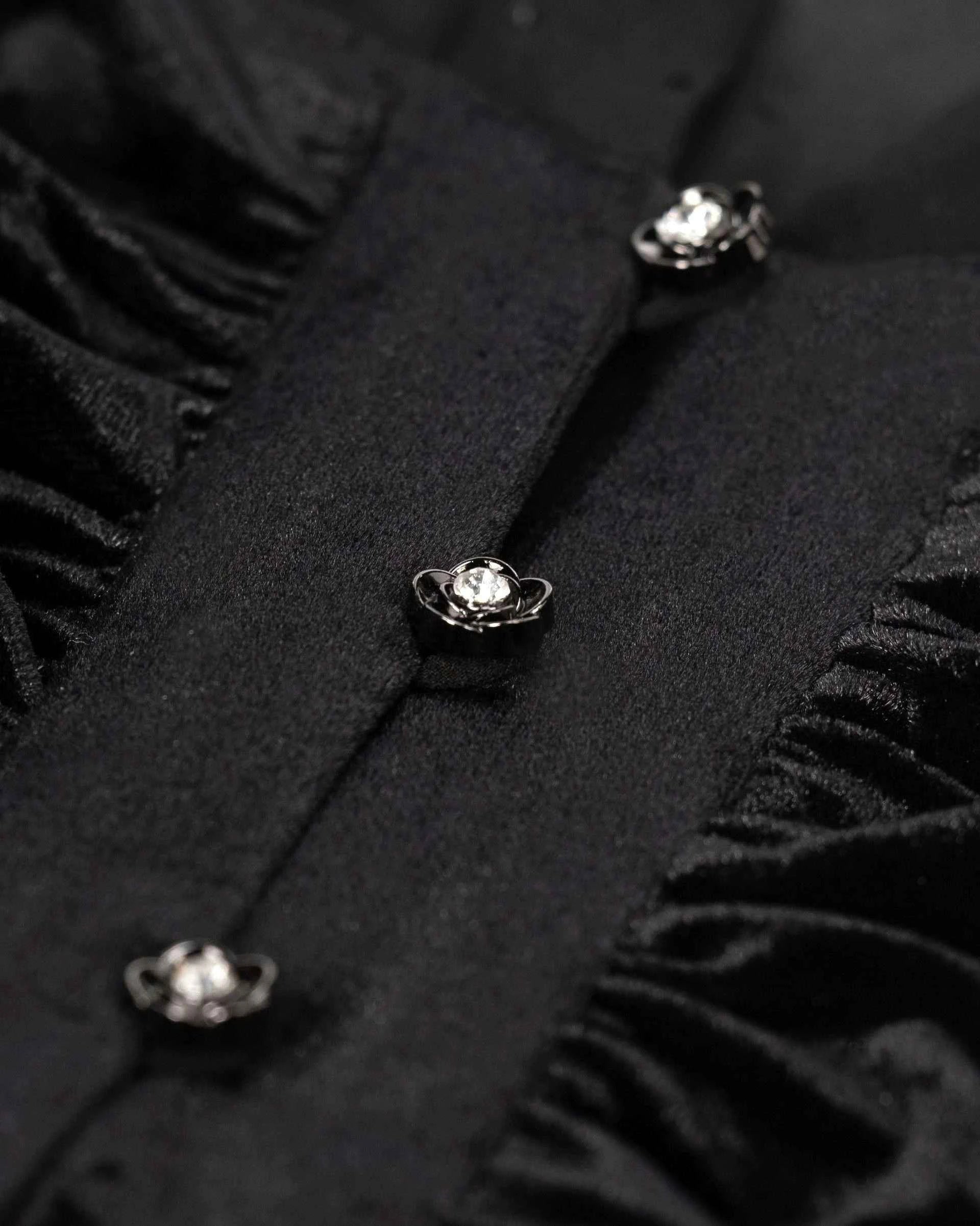 Lustrous-Onyx Velvet Top
