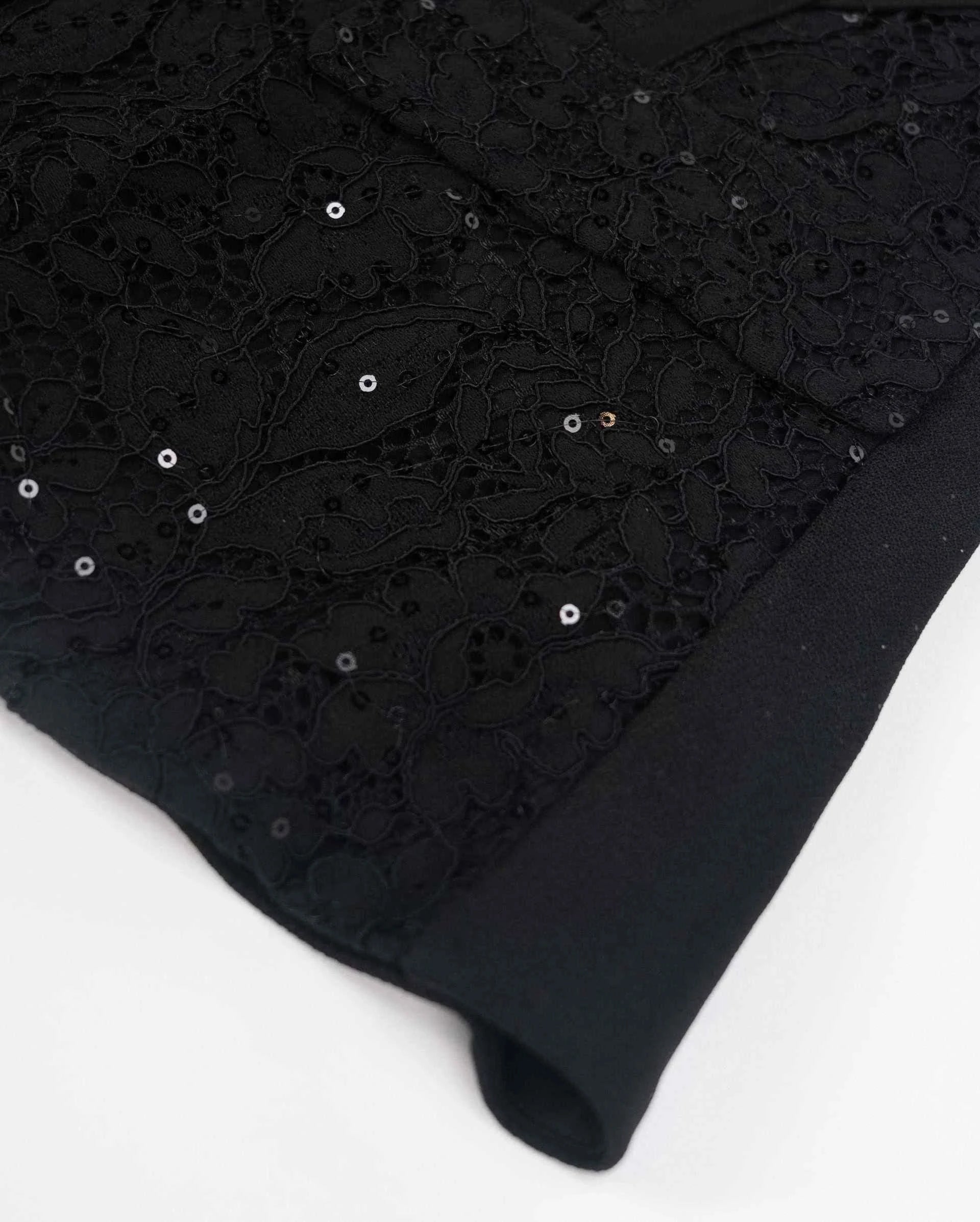 Sequined V-Neck Lace Top