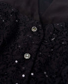 Sequined V-Neck Lace Top