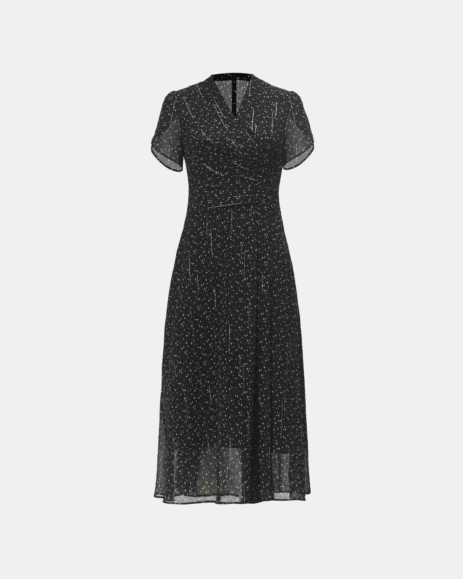 Starry-Print A-Line Dress
