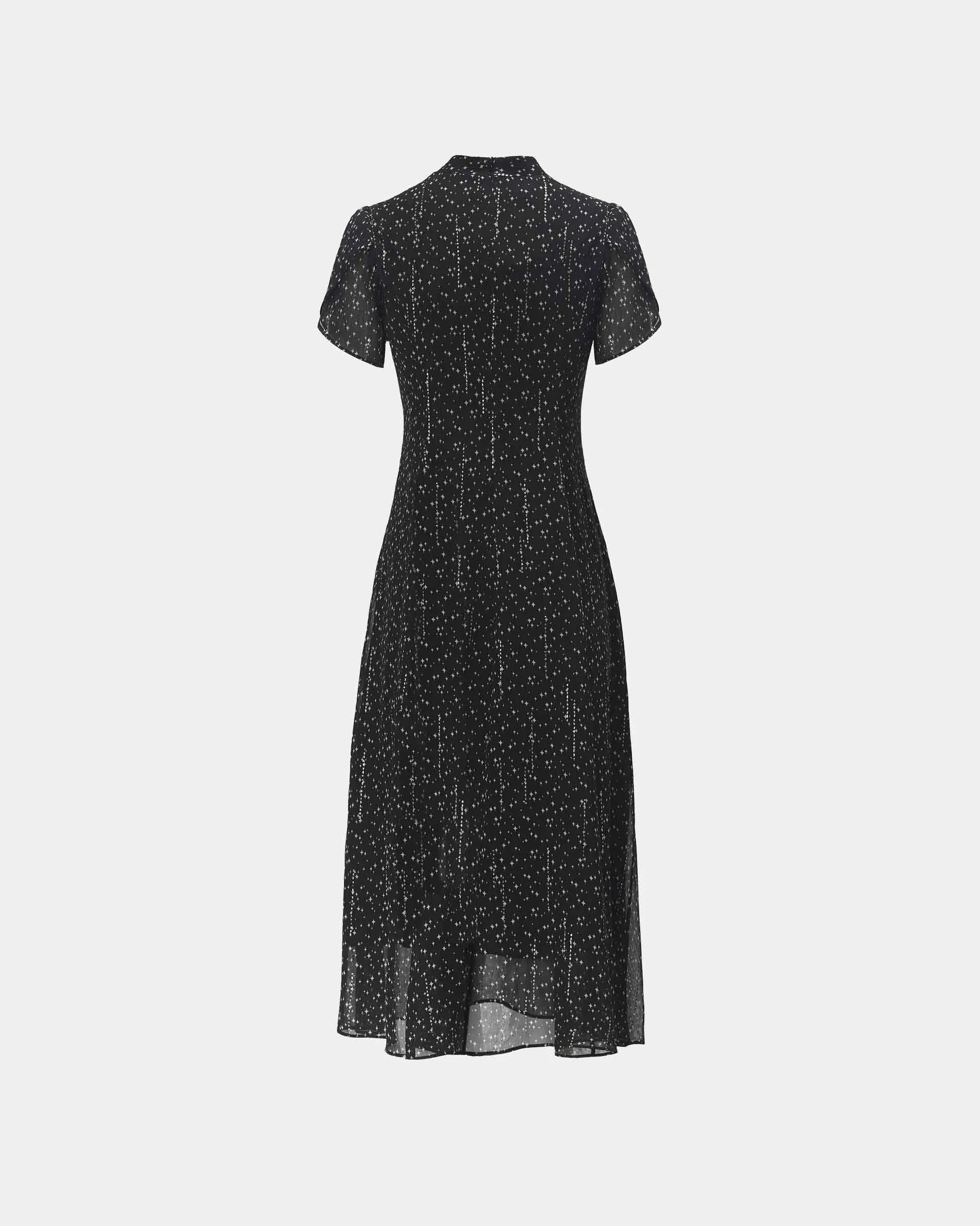 Starry-Print A-Line Dress