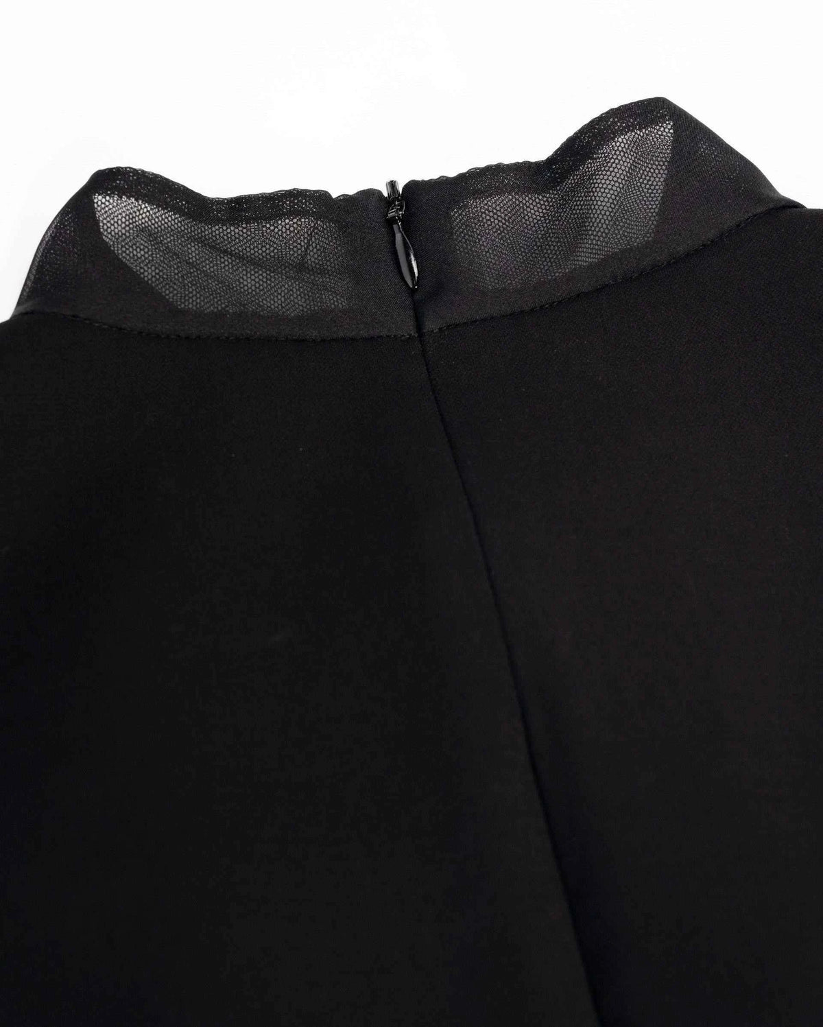 A narrow transparent collar rises above the opaque body, with a fastening visible at the back.