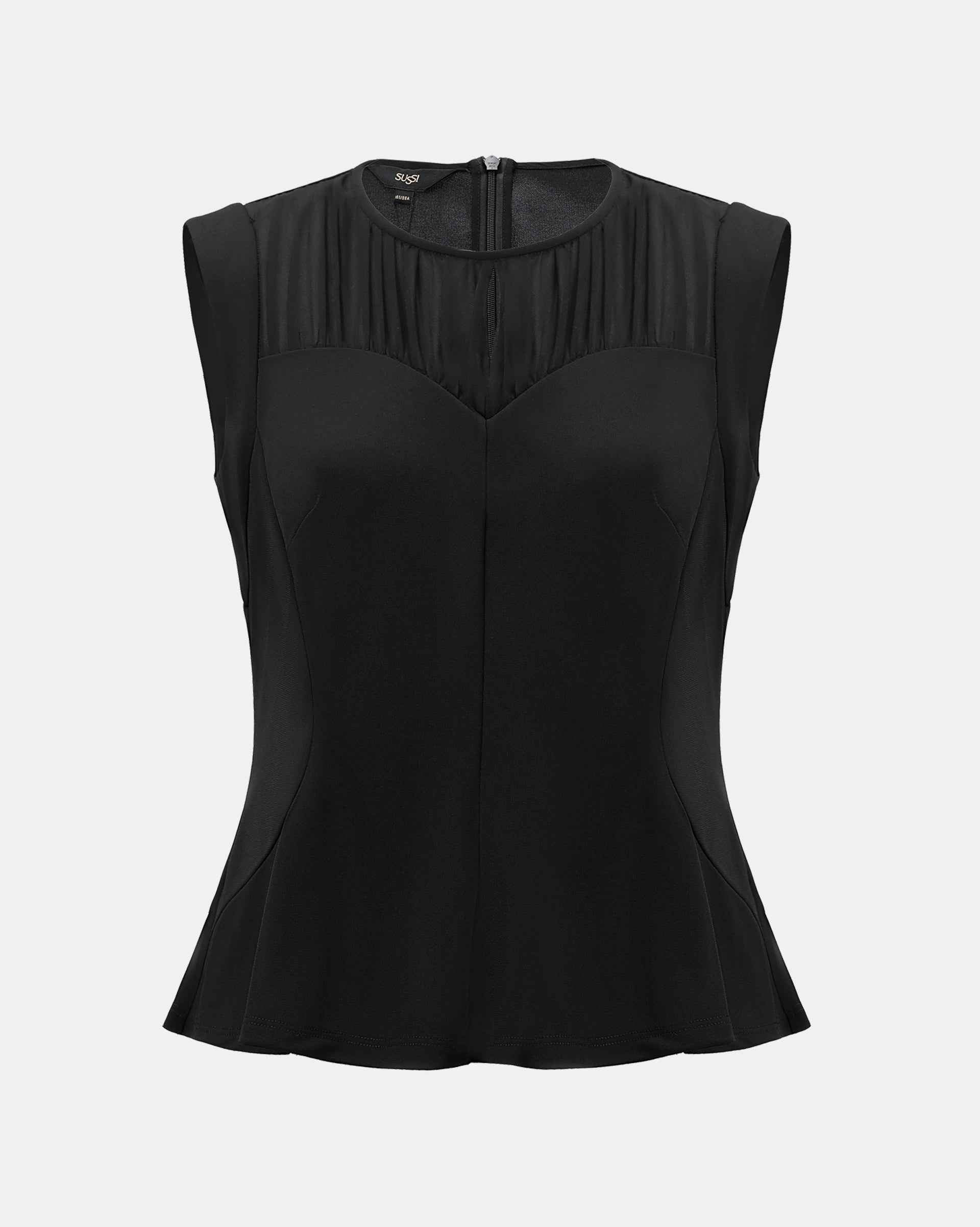 Sophisticated Sleeveless Waist-Defining Blouse