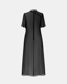 Chinese-Inspired Embroidered Cinched-Waist Shift Dress - Sussiland