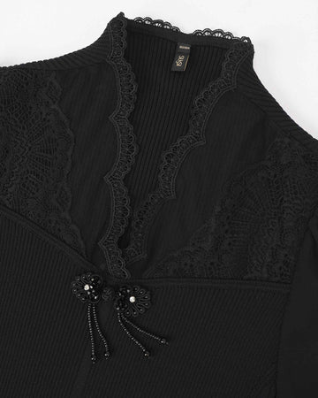Orchid Buttoned Lace Top