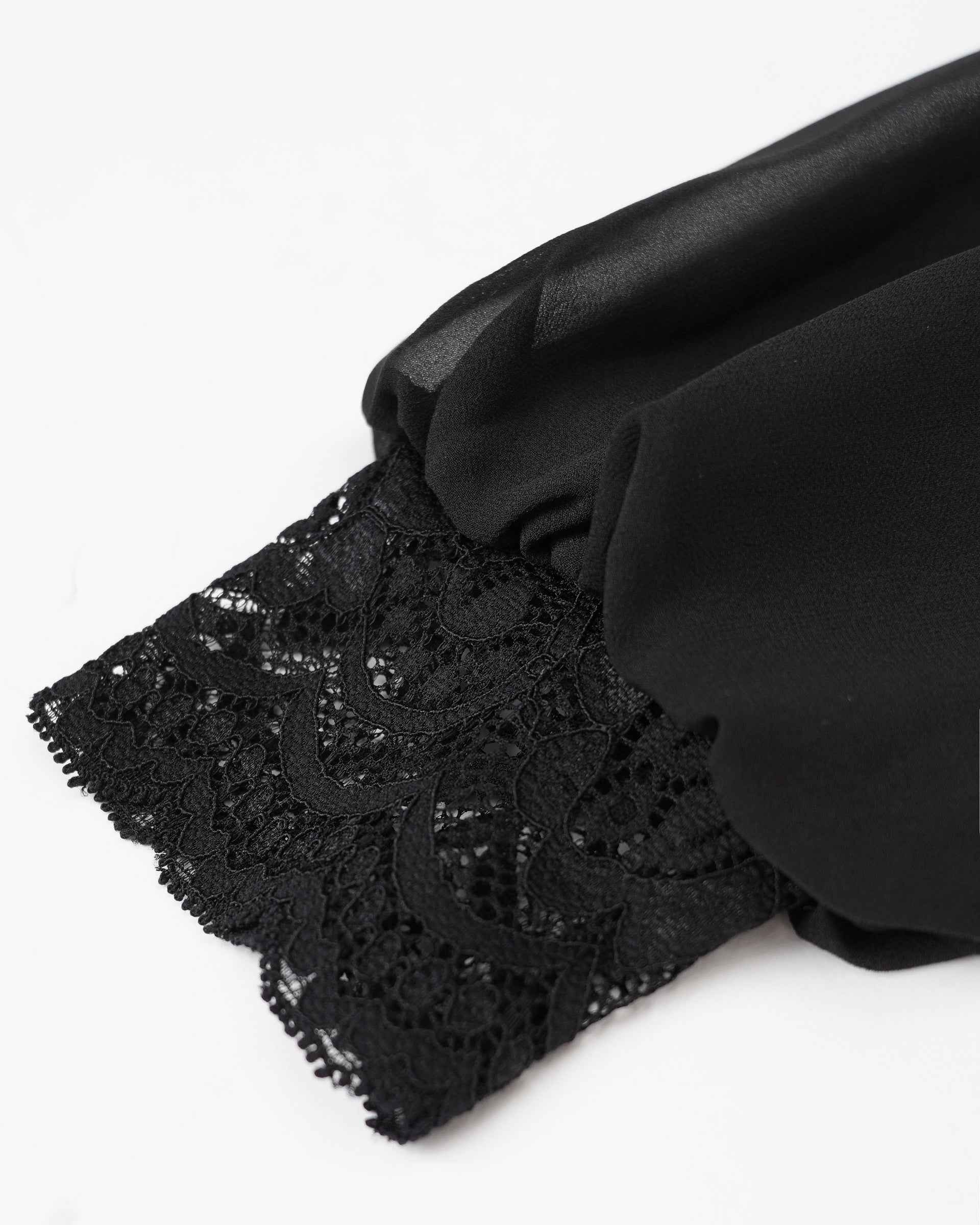 Midnight Lace-Panel Knit Top