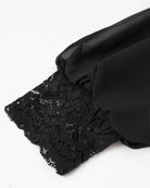Midnight Lace-Panel Knit Top