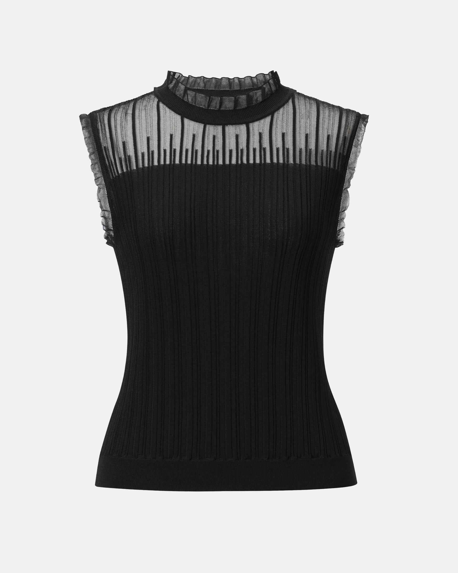 Lace Trim Knit Top