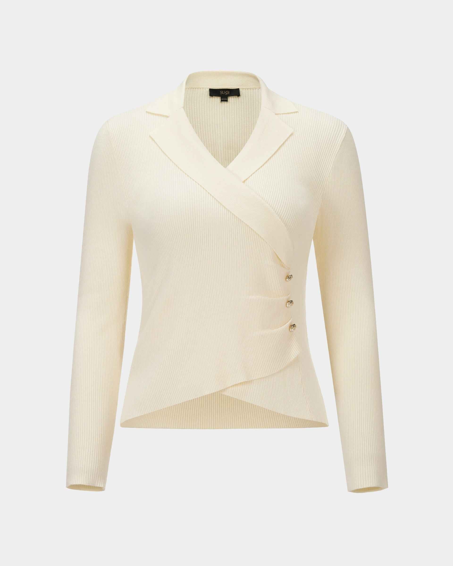 Ivory Draped Knit Top