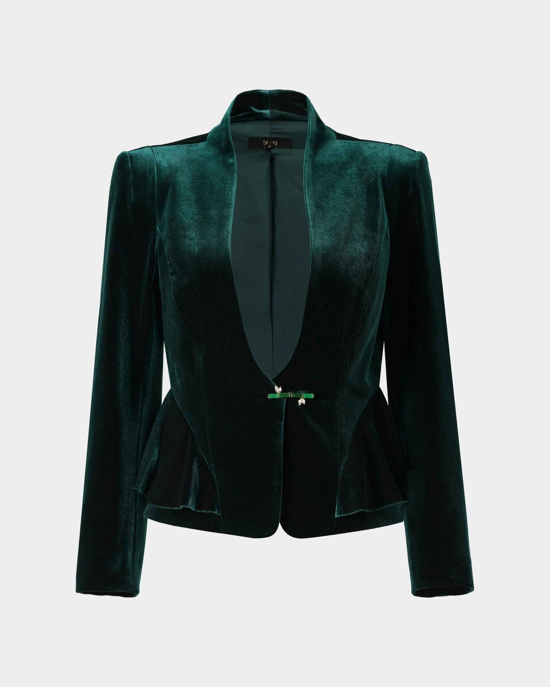 Bamboo Accent Velvet Blazer