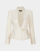Ivory Bamboo-Clasp Blazer