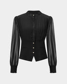 Modern Black Embroidered Blouse