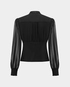 Modern Black Embroidered Blouse