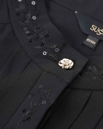 Modern Black Embroidered Blouse