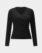 Noir Wrap-Around Knit Top