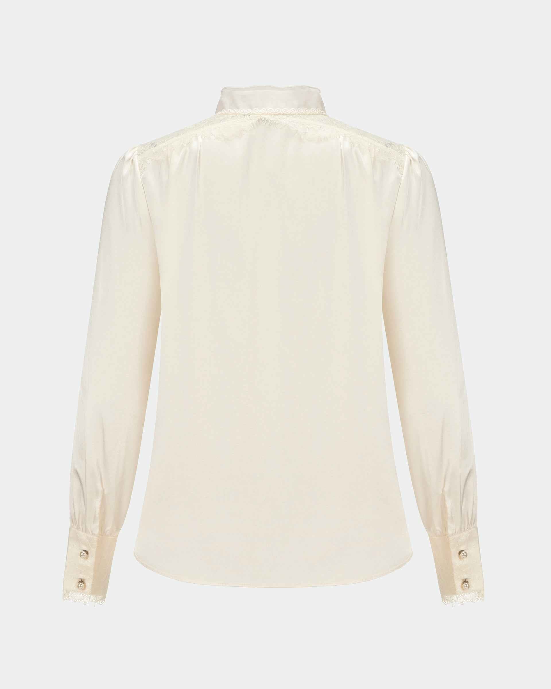 Lustre Satin Double-Layer Blouse