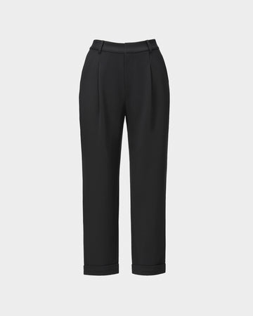 Navy Cropped Tapered Trousers - Sussiland
