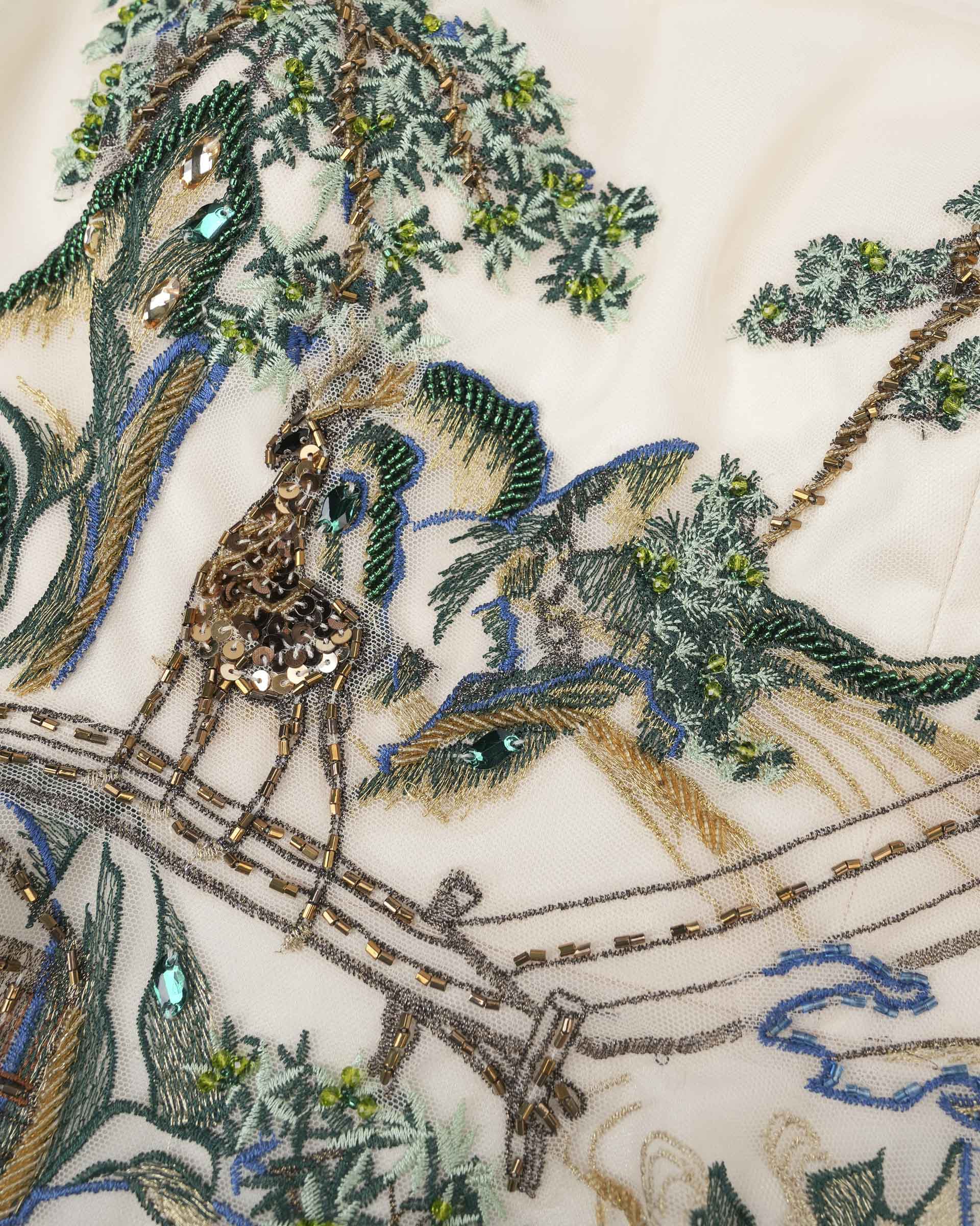 Riverscape High-Low Gown with Embroidery - Sussiland