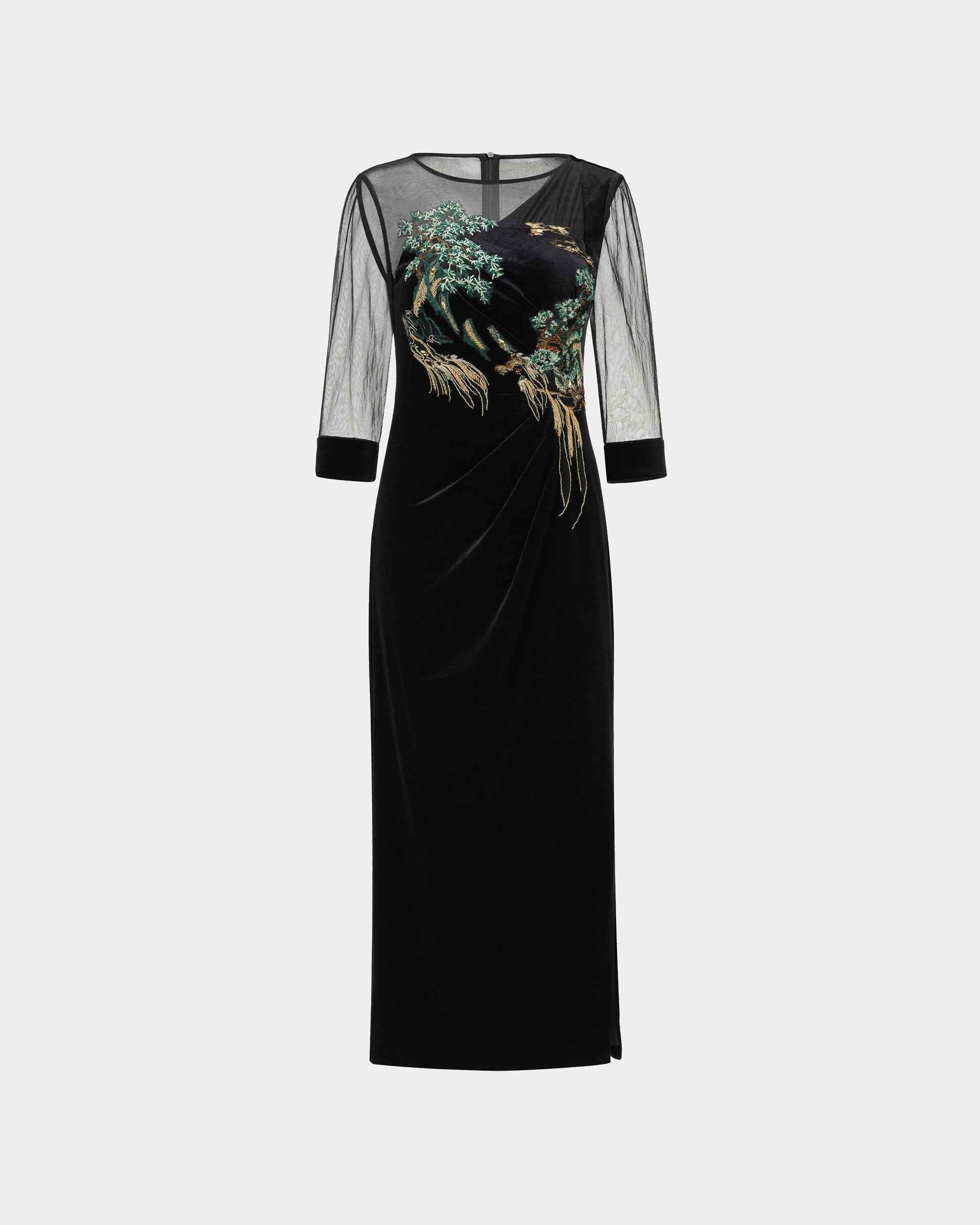 Riverscape Embroidered Midi Dress
