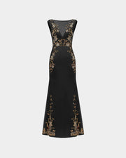 Embroidered High-Waist Gown