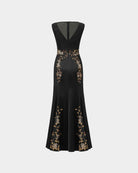 Embroidered High-Waist Gown