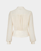 Stand Collar Lantern Sleeve Blouse