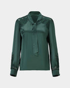 Emerald Silk-Twill Blouse