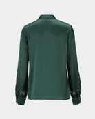 Emerald Silk-Twill Blouse